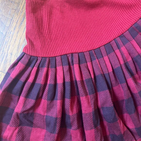 Vintage Norma Kamali 80's Plaid Women's Short Skirt Size Medium Knit Material - Picture 4 of 10